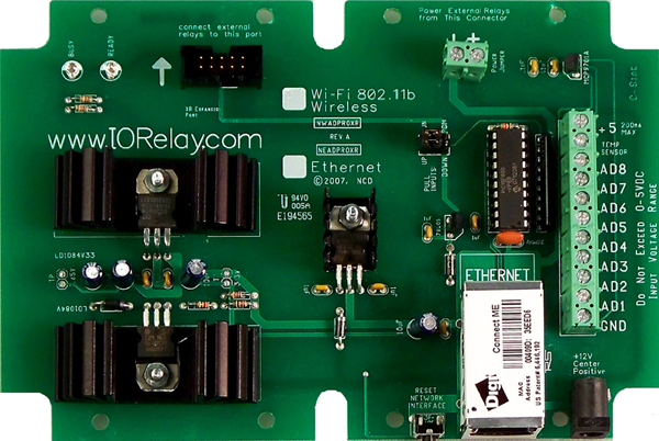 Ethernet Relay Controller + 8-Channel A/D Converters Board NEADPROXR