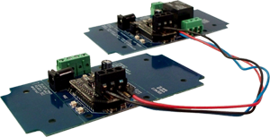 Connect the two boards up to 1000' feet with RJ11 Cable