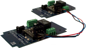 Connect the two boards up to 1000' feet with RJ11 Cable