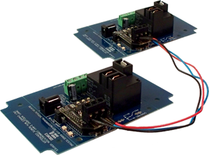 Connect the two boards up to 1000' feet with RJ11 Cable