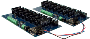 Connect the two boards up to 1000' feet with RJ11 Cable